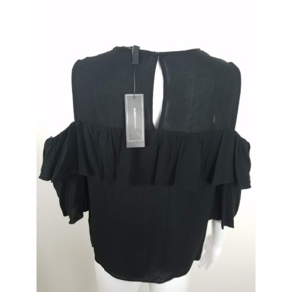 BCBGMAXAZRIA Cold Shoulder Flutter Blouse - Picture 4 of 8